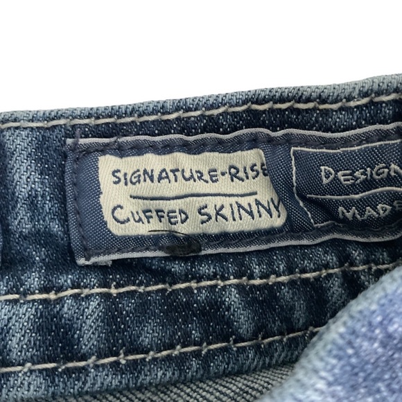 Miss Me Cuffed Skinny Flap Pocket Sequin Detail Distressed Jeans Sz 27 - Picture 11 of 12